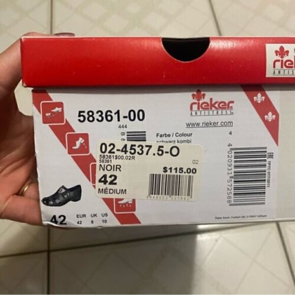 Minimalist Chic RIEKER Leather Loafers Black Orthopedic Comfort Shoes US 10 - Picture 9 of 12